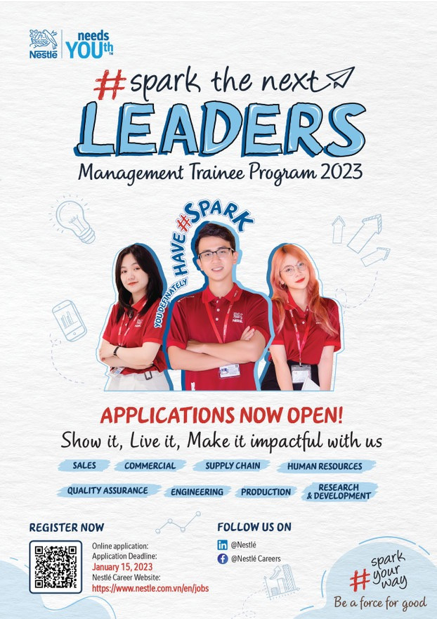 Nestle' SparkTheNext Leaders 2023 - Management Trainee Program 2023 đã mở tuyển !