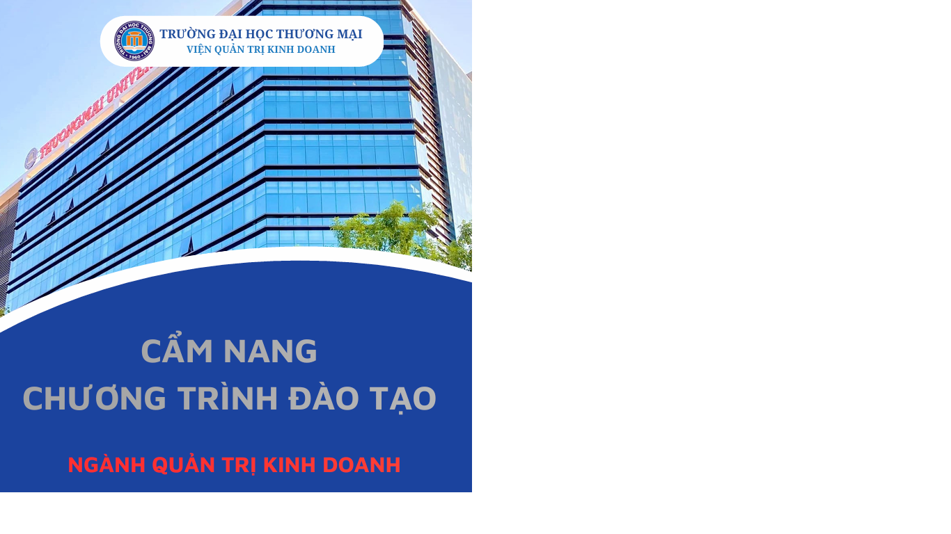 CẨM NANG CHƯƠNG TRÌNH ĐÀO TẠO NGÀNH QUẢN TRỊ KINH DOANH NĂM HỌC 2026-2027