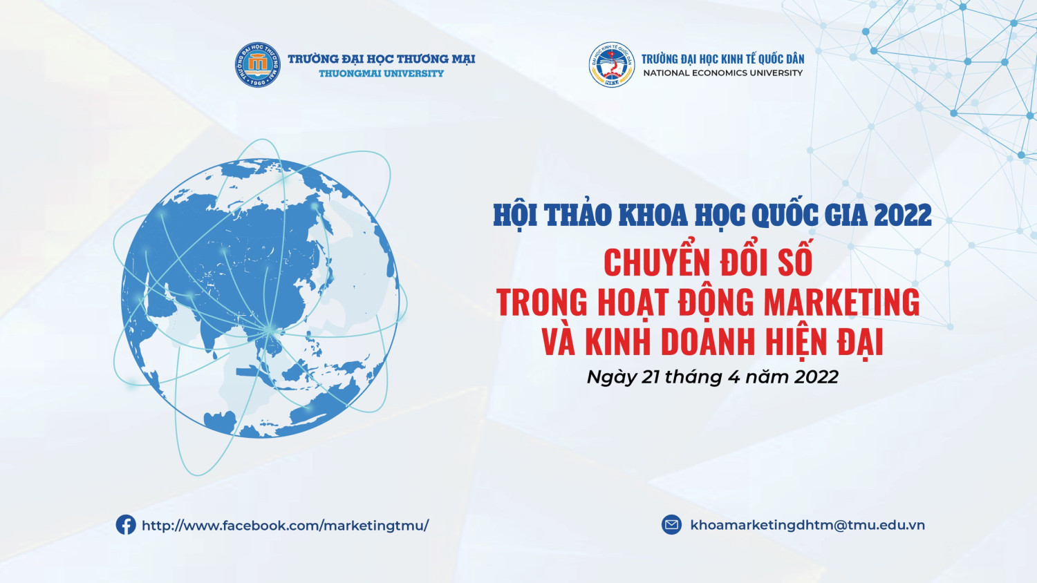 Giấy mời tham dự Hội thảo khoa học Quốc gia 2022 với chủ đề “Chuyển đổi số trong hoạt động Marketing và kinh doanh hiện đại”